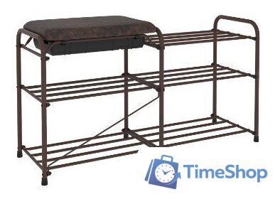 Полка для обуви ЗМИ Альфа 33 с сиденьем и ящиком ПДОА33СЯ (коричневый) - Изображение №1 — Интернет-магазин Time-Shop