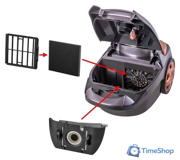 Пылесос Endever SkyClean VC-250 (серый/фиолетовый) - Изображение №8 — Интернет-магазин Time-Shop