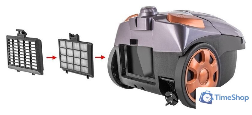 Пылесос Endever SkyClean VC-250 (серый/фиолетовый) - Изображение №7 — Интернет-магазин Time-Shop