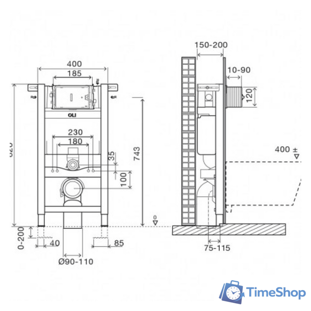 Инсталляция для унитаза OLI 820 expert plus [721703] - Изображение №3 — Интернет-магазин Time-Shop