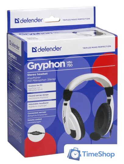 Наушники Defender Gryphon 750 (белый) - Изображение №2 — Интернет-магазин Time-Shop