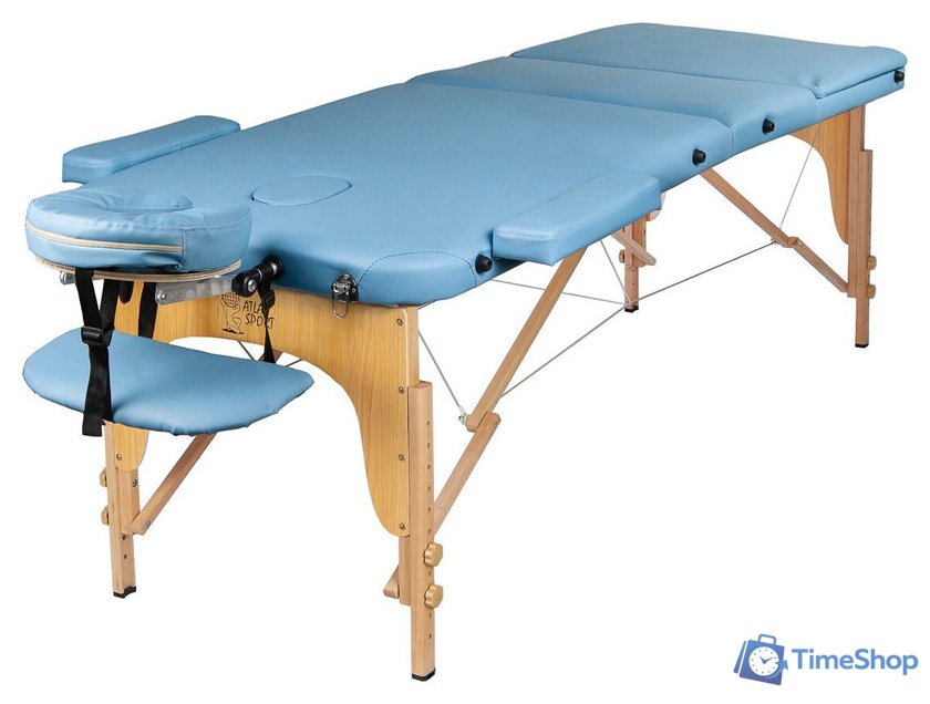 Массажный стол Atlas Sport 70 см складной 3-с деревянный (светло-голубой) - Изображение №1 — Интернет-магазин Time-Shop