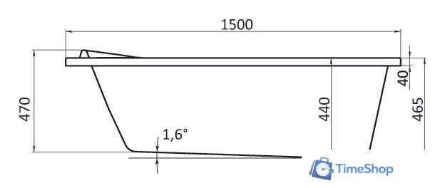 Ванна Santek Тенерифе 150x70 без гидромассажа [WH302213] - Изображение №3 — Интернет-магазин Time-Shop