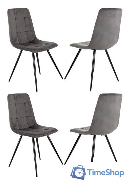 Стул Бюрократ CH-K1 4 шт (серый Holland 18/черный) - Изображение №1 — Интернет-магазин Time-Shop