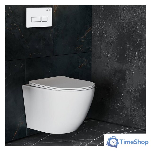 Унитаз подвесной Roxen Antares в комплекте с инсталляцией StounFix Dual Fresh 6 в 1 569295 (кнопка: белый глянец) - Изображение №12 — Интернет-магазин Time-Shop