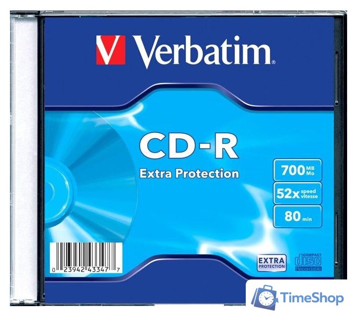 CD-R диск Verbatim 700Mb 52x 43347 (1 шт.) - Изображение №2 — Интернет-магазин Time-Shop