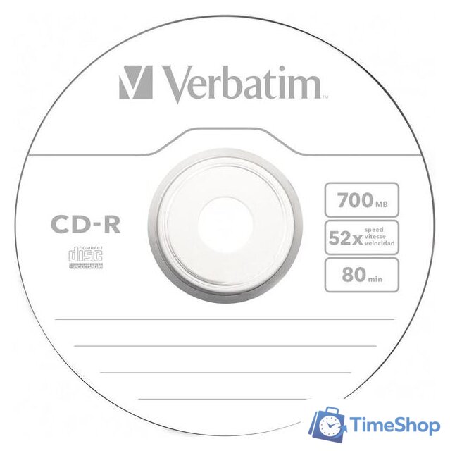 CD-R диск Verbatim 700Mb 52x 43347 (1 шт.) - Изображение №1 — Интернет-магазин Time-Shop