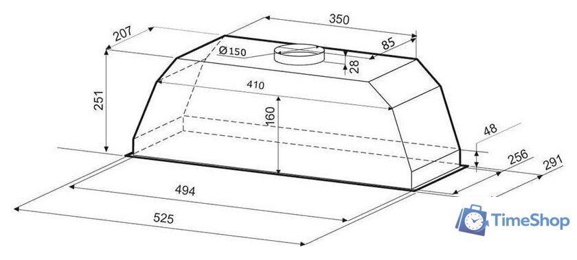 Кухонная вытяжка Krona Asta 600 PB (белый) - Изображение №2 — Интернет-магазин Time-Shop