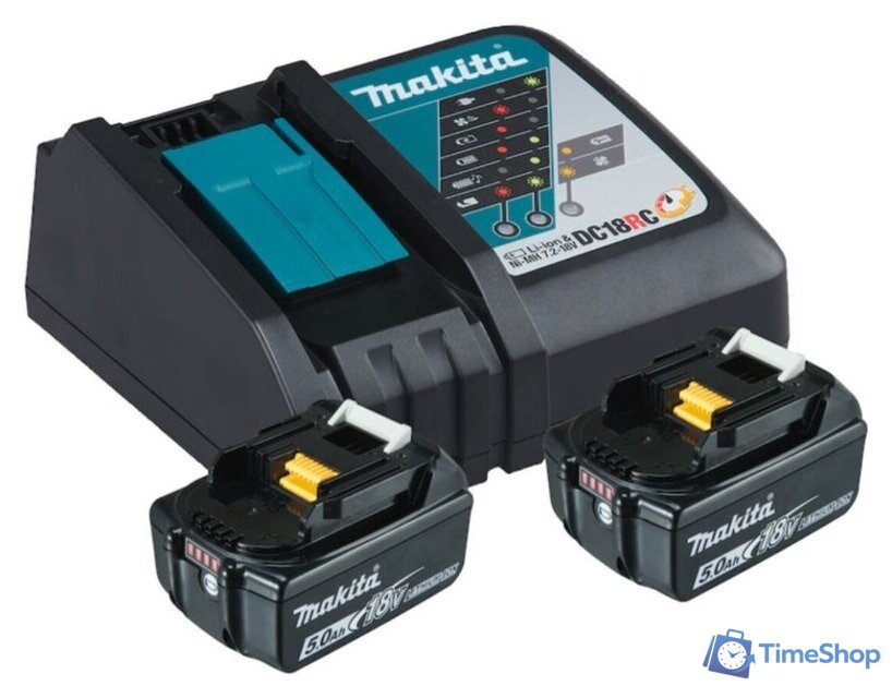 Аккумулятор с зарядным устройством Makita BL1850B 197570-9 (18В/5.0 Ah + 18В) - Изображение №1 — Интернет-магазин Time-Shop