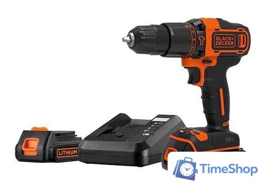 Ударная дрель-шуруповерт Black & Decker BDCHD18K1B2 (с 2-мя АКБ, кейс) - Изображение №1 — Интернет-магазин Time-Shop