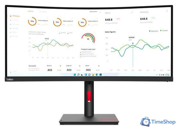 Монитор Lenovo ThinkVision T34w-30 63D4GAT1EU - Изображение №1 — Интернет-магазин Time-Shop