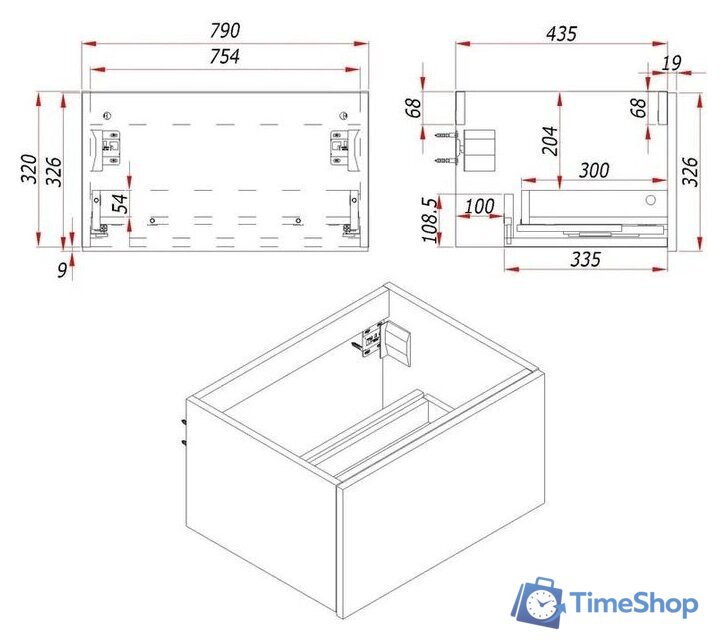  ЗОВ Тумба под умывальник Кито-2 80 2K80LA0MWMC-KP13W (аттик/белый матовый) - Изображение №9 — Интернет-магазин Time-Shop