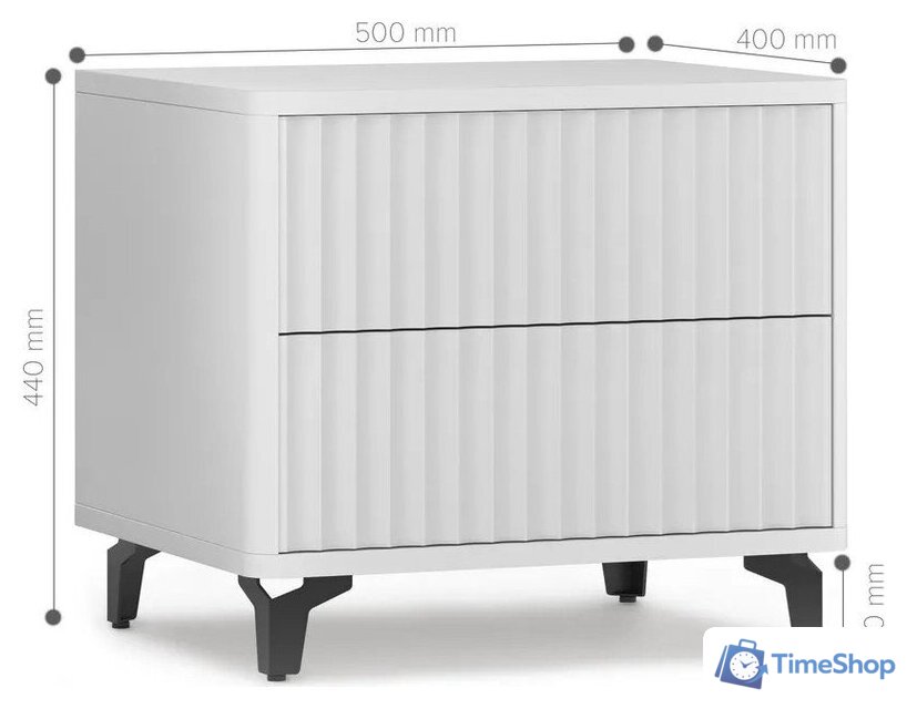 Тумба Shtabe Royal 5003 эко (белый/белый/черный) - Изображение №12 — Интернет-магазин Time-Shop
