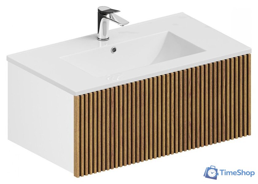  ЗОВ Тумба с умывальником Кито 60 K60LW0MRM-OL60 (белый/тростник) - Изображение №1 — Интернет-магазин Time-Shop