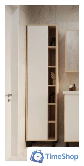  Mixline Шкаф-пенал Милтон-50 557617 (левый, дуб сонома/белый ) - Изображение №1 — Интернет-магазин Time-Shop