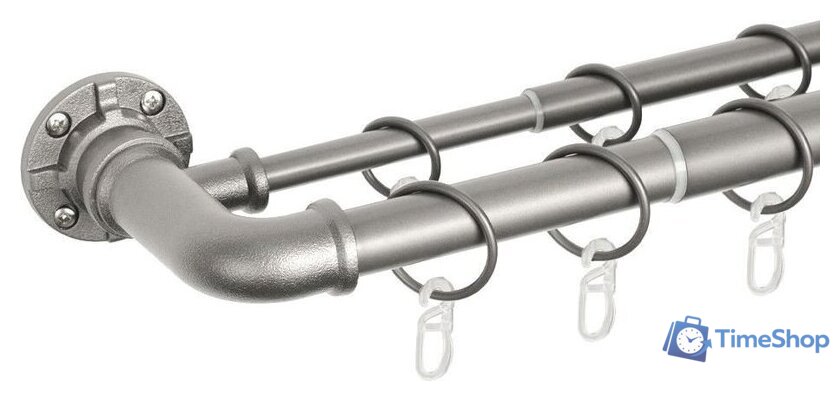 Карниз для штор UG Home Раздвижной 2-рядный 2КР-153-360-ЧО (черное олово, 1.53-3.6м) - Изображение №1 — Интернет-магазин Time-Shop