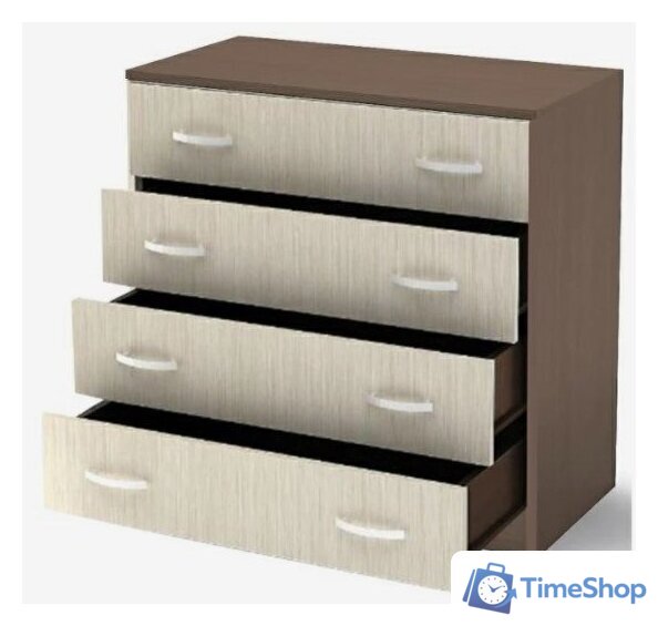 Комод Стендмебель Бася КМ-554-М 4 ящика (ясень шимо светлый-ясень шимо темный) - Изображение №3 — Интернет-магазин Time-Shop