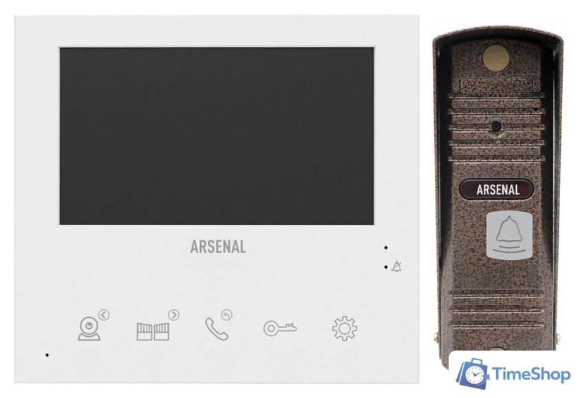 Комплект видеодомофона Arsenal Афина Pro (белый) + Триумф Pro (коричневый) - Изображение №1 — Интернет-магазин Time-Shop