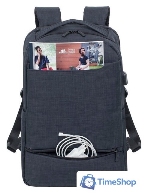 Городской рюкзак Rivacase 8365 (черный) - Изображение №12 — Интернет-магазин Time-Shop