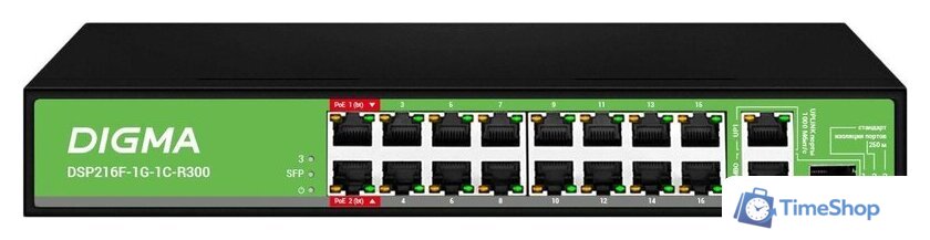 Неуправляемый коммутатор Digma DSP216F-1G-1C-R300 - Изображение №1 — Интернет-магазин Time-Shop