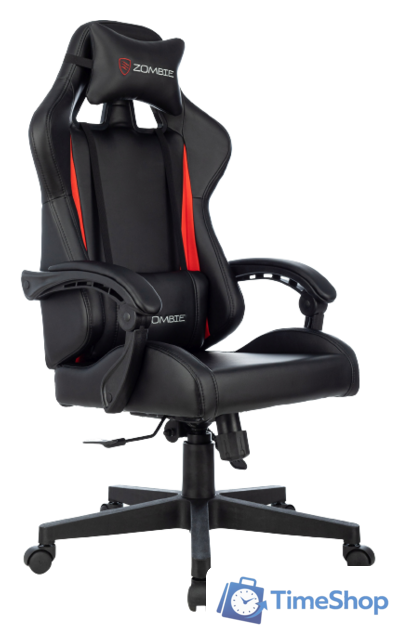 Игровое (геймерское) кресло Zombie Game Tetra (черный/красный) - Изображение №1 — Интернет-магазин Time-Shop