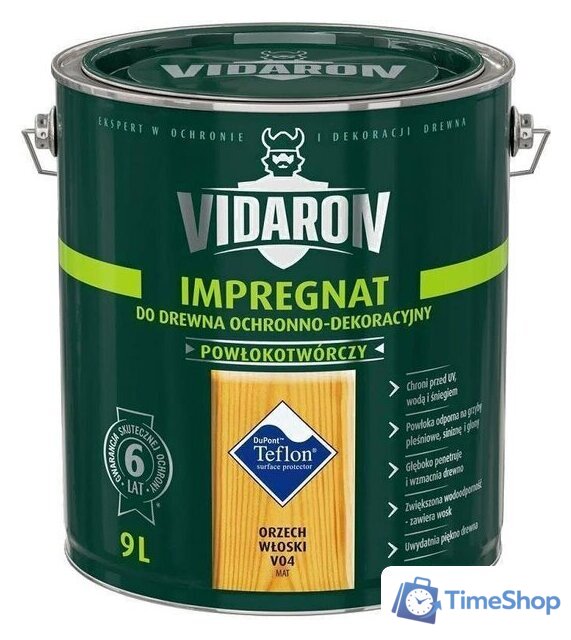 Пропитка Vidaron Impregnant V04 9 л (грецкий орех) - Изображение №1 — Интернет-магазин Time-Shop