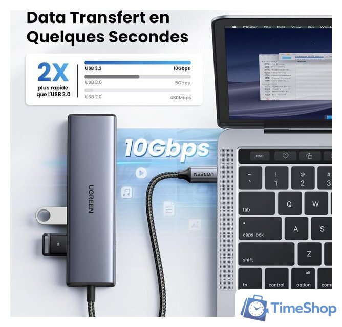 USB-хаб Ugreen CM512 45320 - Изображение №5 — Интернет-магазин Time-Shop