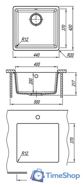 Кухонная мойка Florentina Вега 400 (шампань) - Изображение №2 — Интернет-магазин Time-Shop