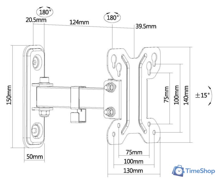 Кронштейн для телевизора Ultramounts UM892 (черный) - Изображение №11 — Интернет-магазин Time-Shop