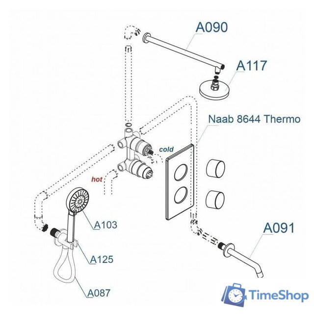Душевая система  Wasserkraft A178644 - Изображение №3 — Интернет-магазин Time-Shop