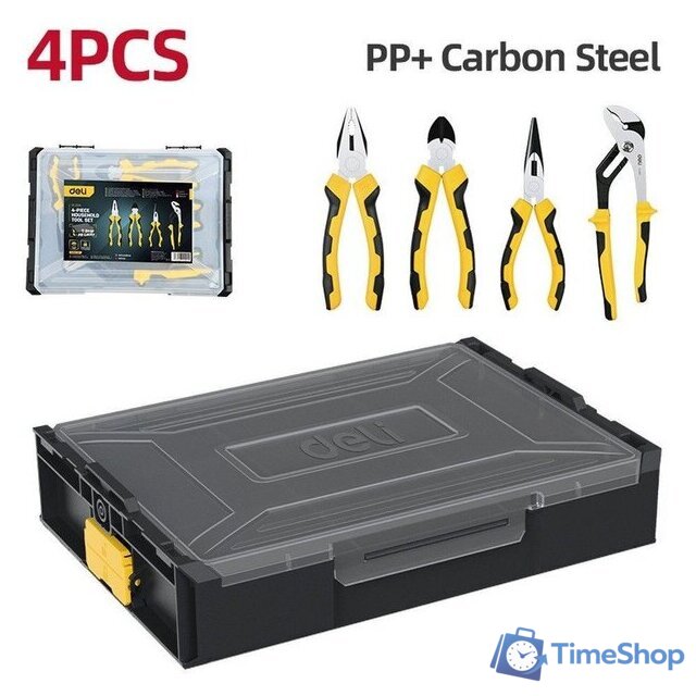 Набор пассатижей Deli DL1204 (4 предмета) - Изображение №1 — Интернет-магазин Time-Shop