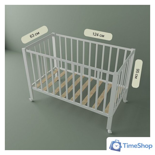 Классическая детская кроватка СКВ-Компани 3190111 с матрасом Mio Tesoro NewBorn (белый) - Изображение №8 — Интернет-магазин Time-Shop