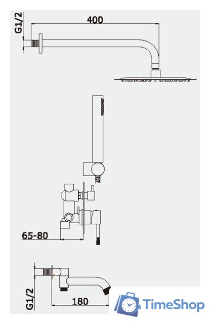 Душевая система  Vieir V403564-N - Изображение №2 — Интернет-магазин Time-Shop