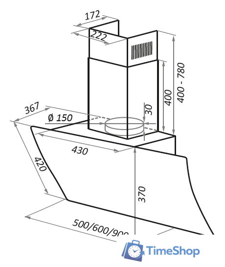 Кухонная вытяжка MAUNFELD Sky Star Chef 60 (белый) - Изображение №2 — Интернет-магазин Time-Shop