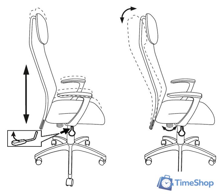 Офисное кресло Бюрократ KB-8/DG/TW-12 (серый) - Изображение №6 — Интернет-магазин Time-Shop