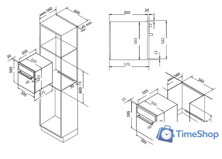 Электрический духовой шкаф Evelux EO 612 EB - Изображение №2 — Интернет-магазин Time-Shop
