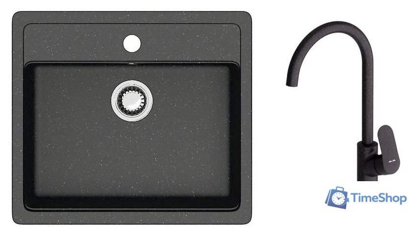 Кухонная мойка Berge BR-5750 + Like F8007122 (черный) - Изображение №1 — Интернет-магазин Time-Shop