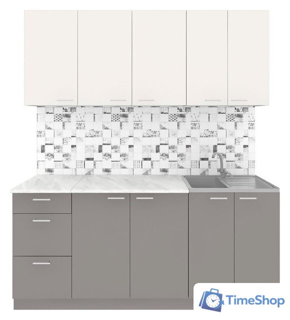 Готовая кухня Агута Альфа 1.8 (глиняный серый/сатин/этория) - Изображение №1 — Интернет-магазин Time-Shop