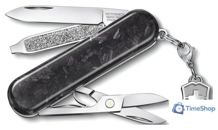 Мультитул Victorinox Classic Brilliant Carbon 0.6221.90 (черный/серебристый) - Изображение №1 — Интернет-магазин Time-Shop