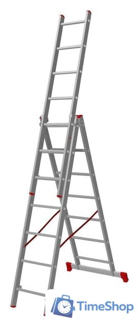 Лестница-стремянка Новая высота NV 123 алюминиевая трёхсекционная 3x7 ступеней - Изображение №2 — Интернет-магазин Time-Shop