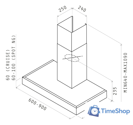 Кухонная вытяжка Elica SPOT NG H6 IX/A/60 - Изображение №2 — Интернет-магазин Time-Shop