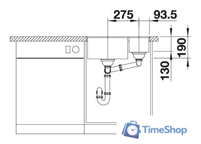 Кухонная мойка Blanco Subline 340/160-F (антрацит) - Изображение №4 — Интернет-магазин Time-Shop
