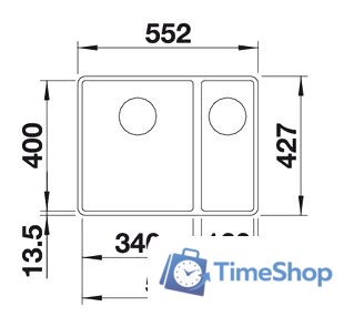 Кухонная мойка Blanco Subline 340/160-F (антрацит) - Изображение №2 — Интернет-магазин Time-Shop