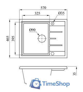 Кухонная мойка БелЭворс Mila R (черный, без сифона) - Изображение №2 — Интернет-магазин Time-Shop
