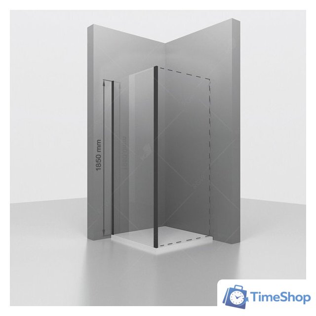 Душевая стенка RGW Z-050-1B 352205108-14 80 (черный/прозрачное стекло) - Изображение №1 — Интернет-магазин Time-Shop