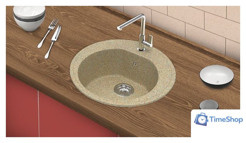 Кухонная мойка Berge BR-5200 (песочный матовый) - Изображение №2 — Интернет-магазин Time-Shop