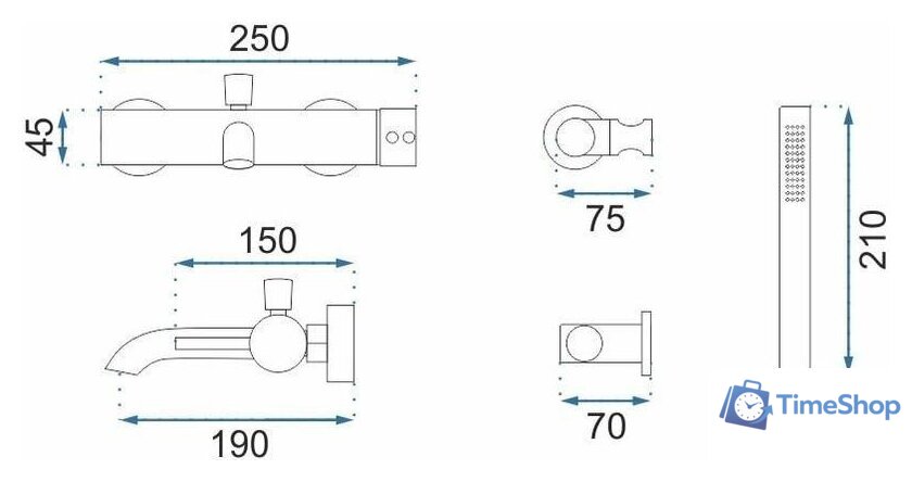 Смеситель Rea Lungo REA-B6635 (золотой) - Изображение №2 — Интернет-магазин Time-Shop