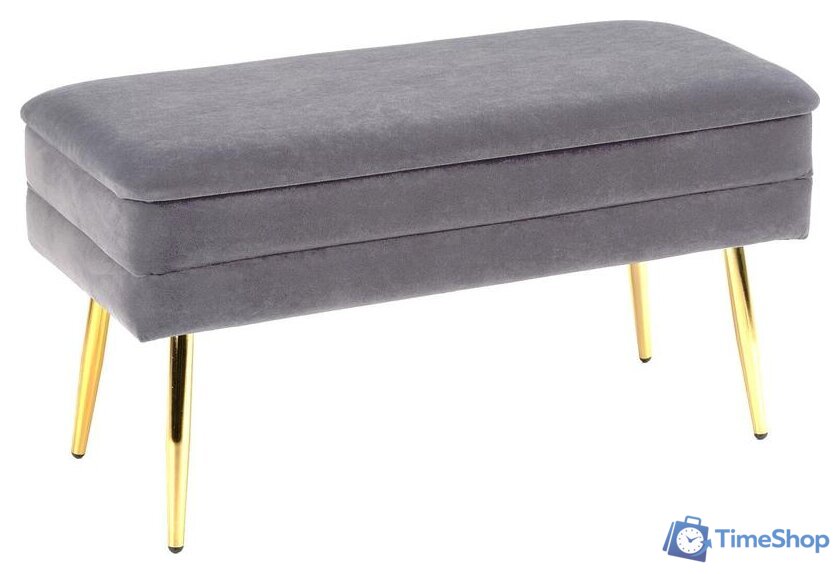 Пуфик Halmar Velva (серый/золотой) - Изображение №1 — Интернет-магазин Time-Shop