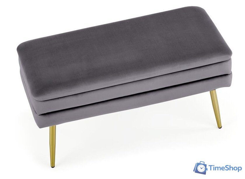 Пуфик Halmar Velva (серый/золотой) - Изображение №6 — Интернет-магазин Time-Shop