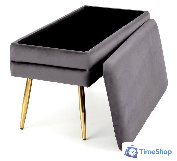 Пуфик Halmar Velva (серый/золотой) - Изображение №5 — Интернет-магазин Time-Shop